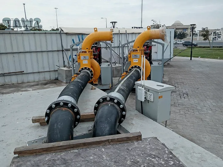 NAD Al Qadeem Project - HDPE pipe setup on construction site