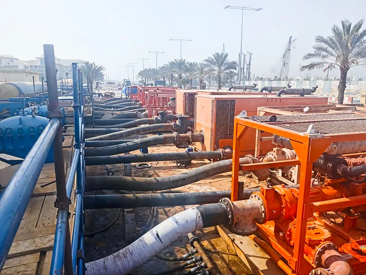 Metito project with orange pipe machinery